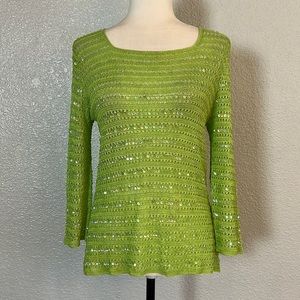 1593 Colette Mordo Sequined Striped Blouse. SzS